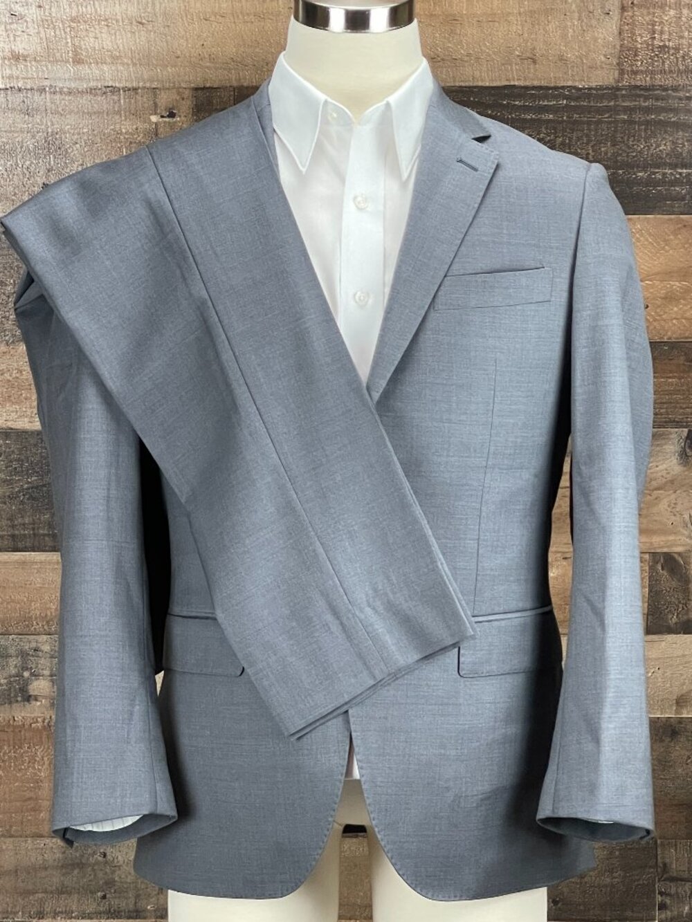 Spier & Mackay 2 Piece Suit Mens 40R 34W Modern Fit Gray Wool Jacket Pants Set